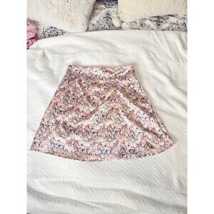 Japna Woman Pink Floral Skirt Size M Medium